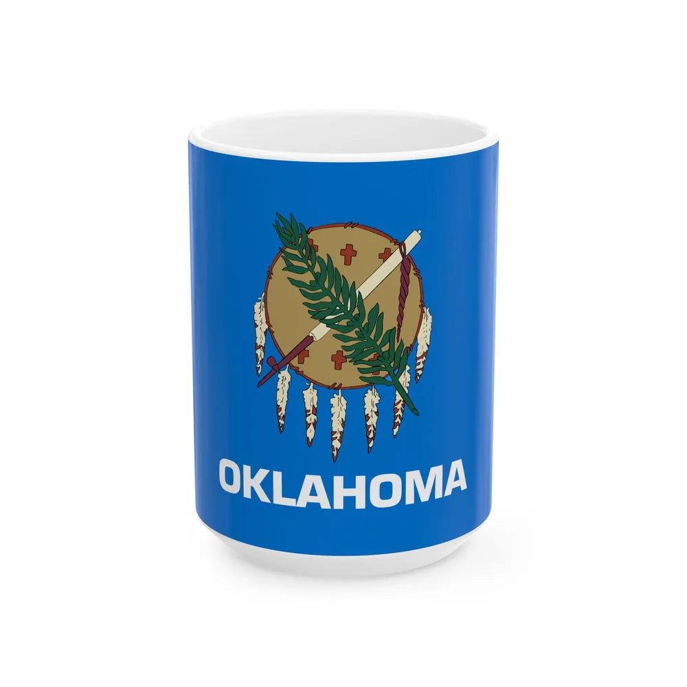 Flag of Oklahoma (United States) White Coffee Mug 15oz - Go Mug Yourself