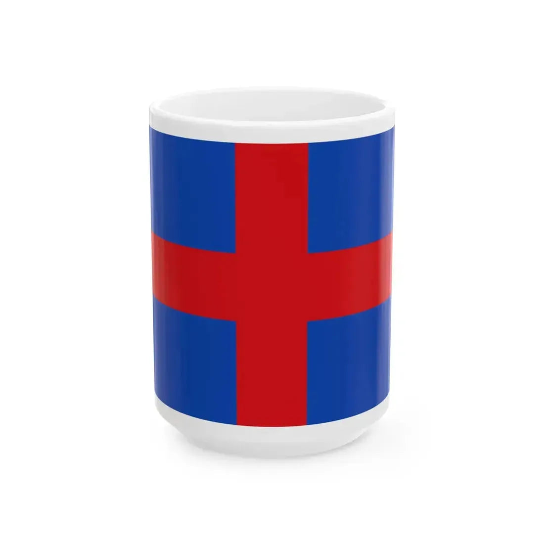 Flag of Oldenburg St. George Cross (Germany) White Coffee Mug 15oz - Go Mug Yourself