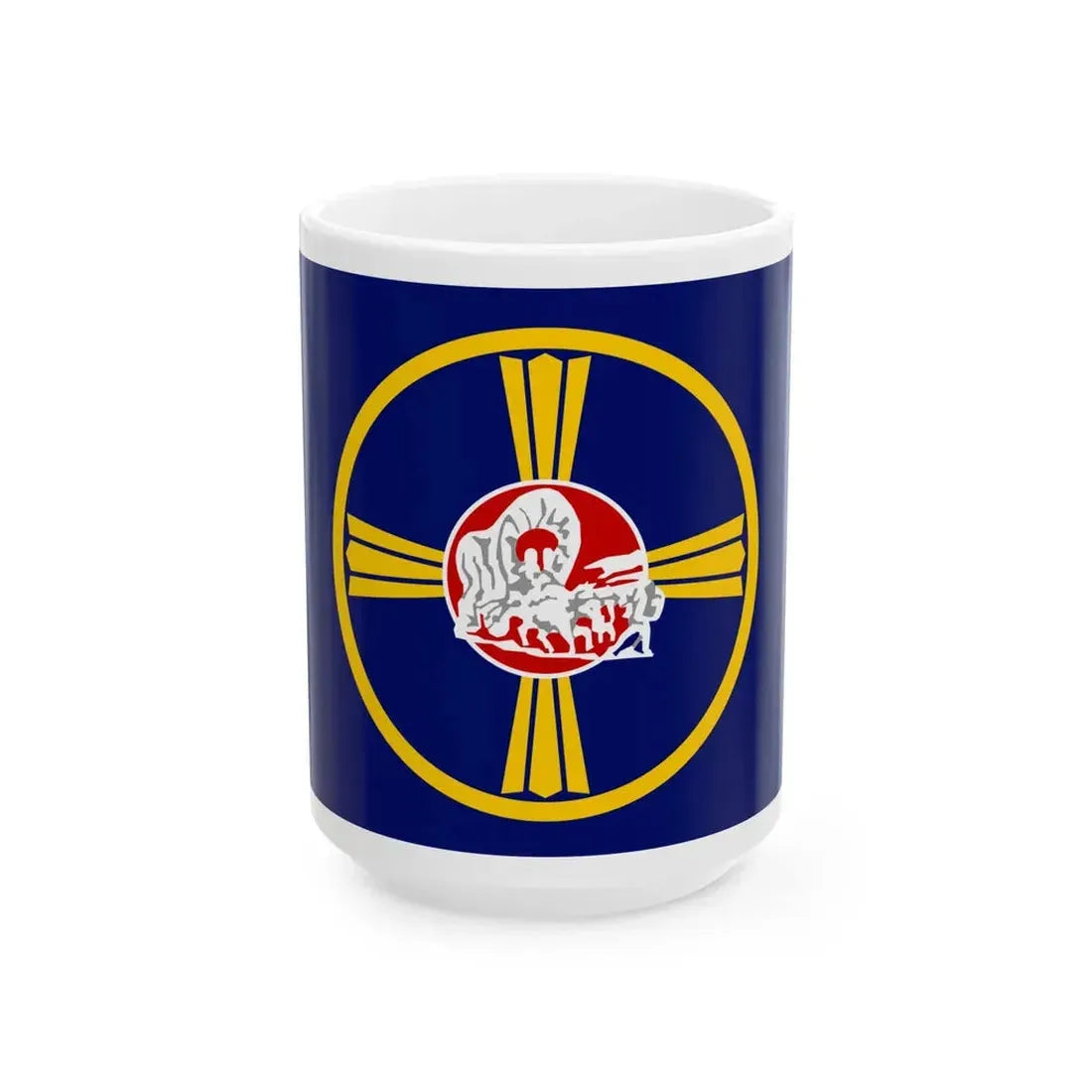 Flag of Omaha Nebraska (United States) White Coffee Mug 15oz - Go Mug Yourself