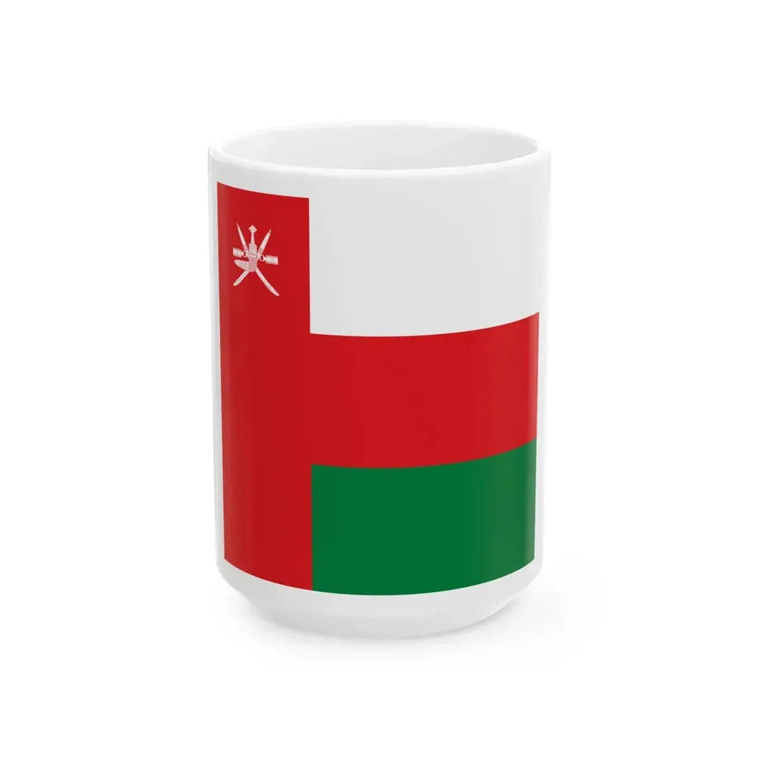 Flag of Oman 1-1 (Oman) White Coffee Mug 15oz - Go Mug Yourself