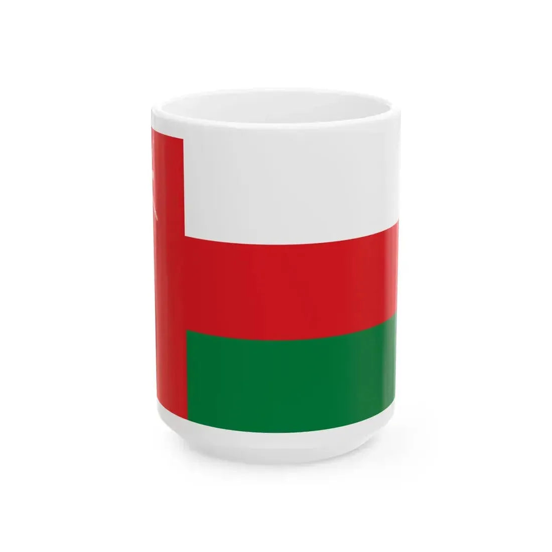 Flag of Oman 2-1 (Oman) White Coffee Mug 15oz - Go Mug Yourself
