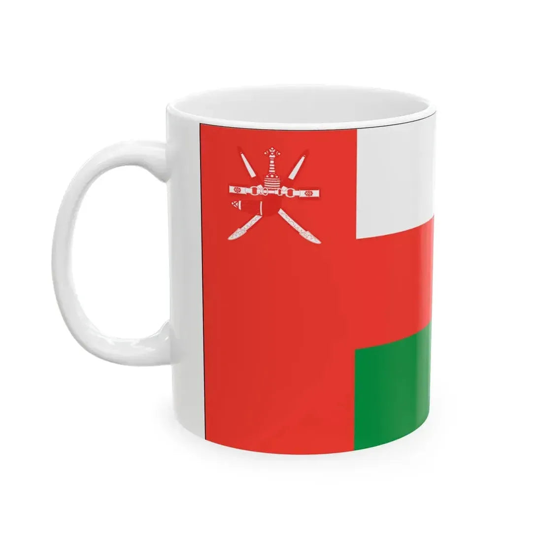 Flag of Oman bordered (Oman) White Coffee Mug - Go Mug Yourself