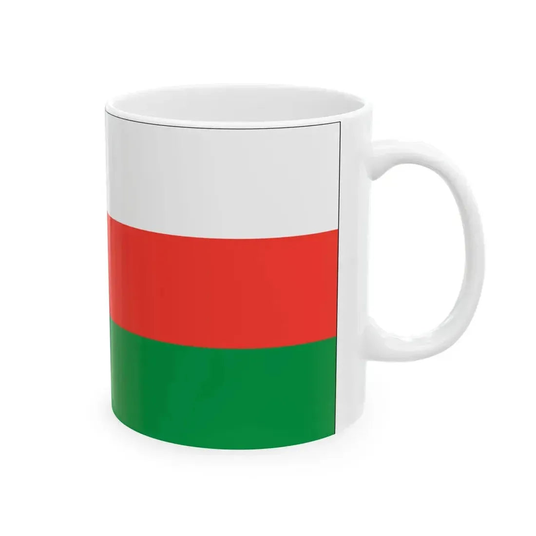 Flag of Oman bordered (Oman) White Coffee Mug - Go Mug Yourself