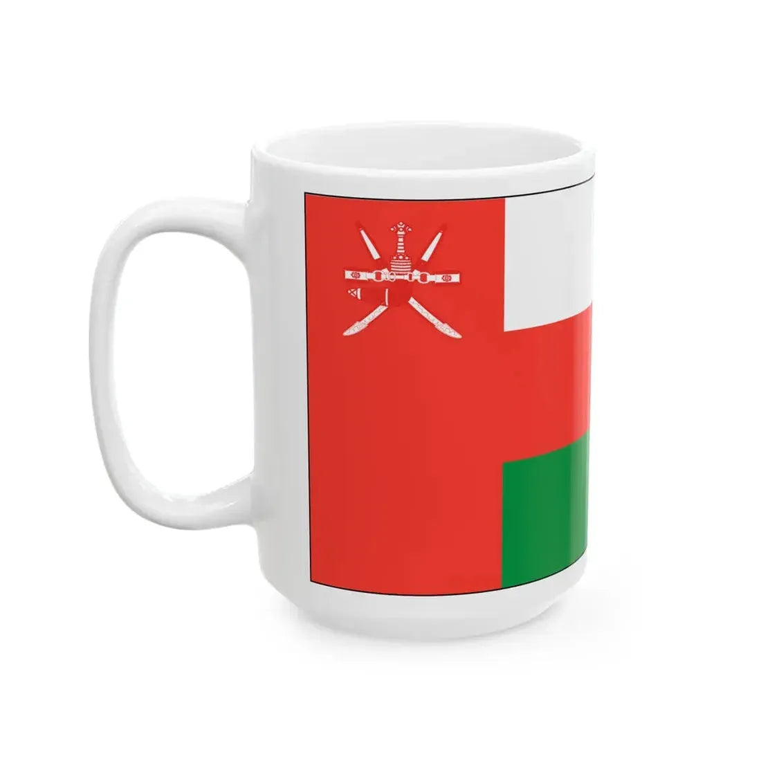 Flag of Oman bordered (Oman) White Coffee Mug - Go Mug Yourself