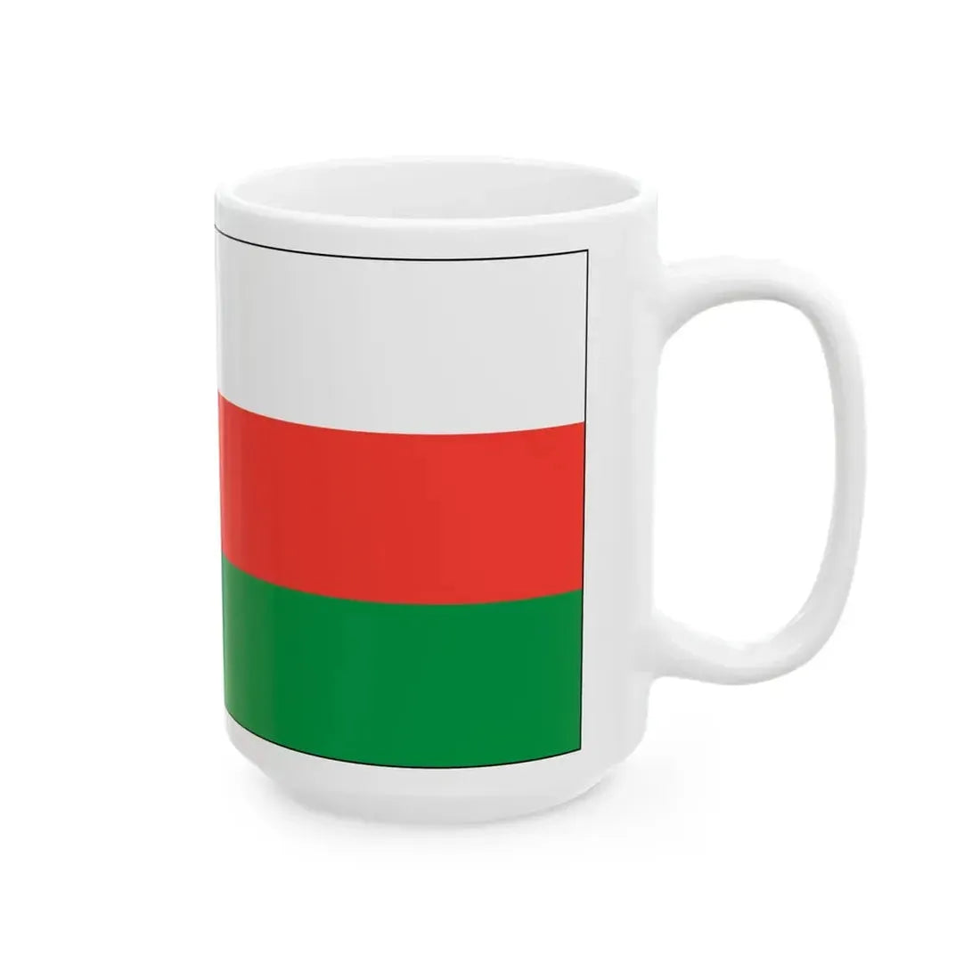 Flag of Oman bordered (Oman) White Coffee Mug - Go Mug Yourself