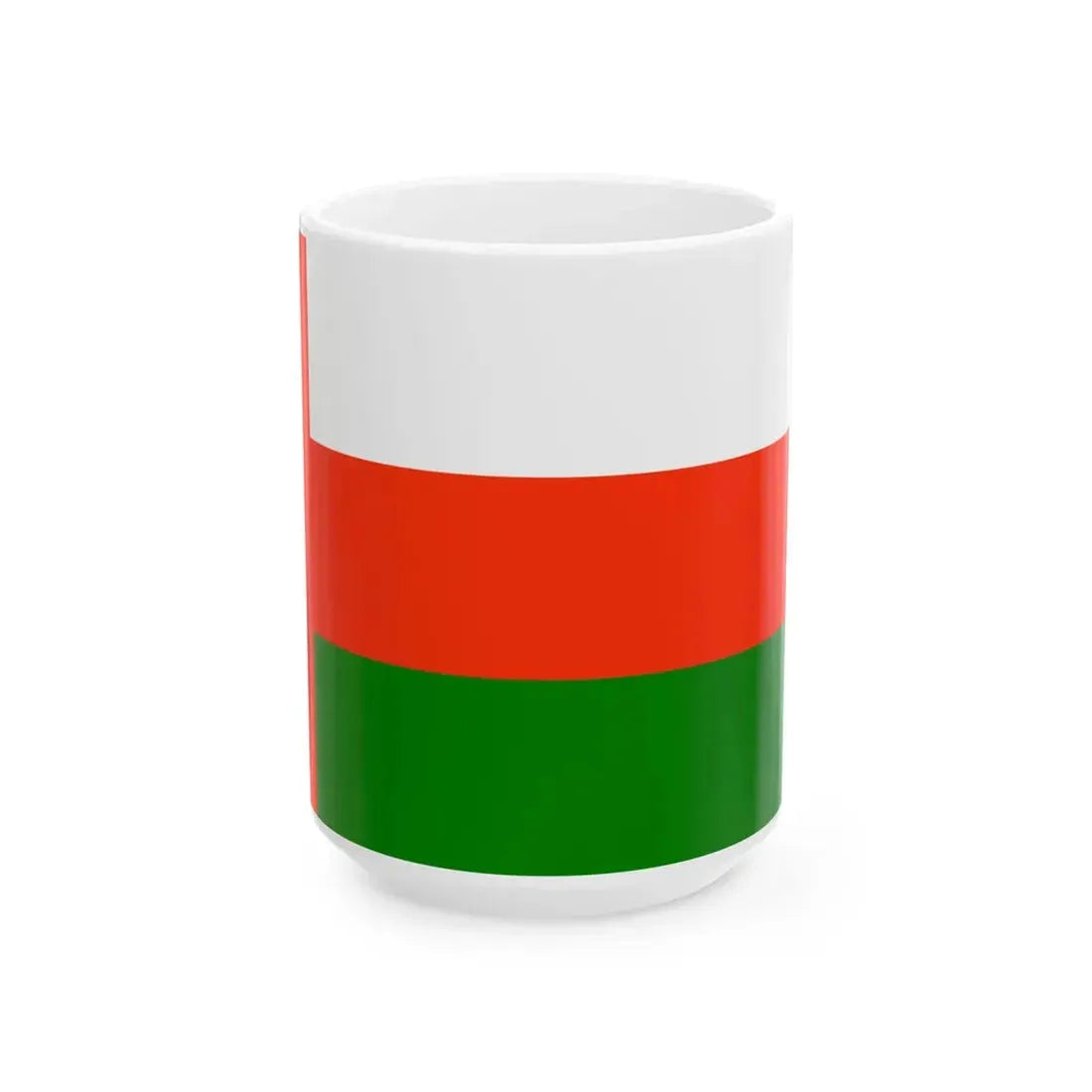 Flag of Oman Orange (Oman) White Coffee Mug 15oz - Go Mug Yourself