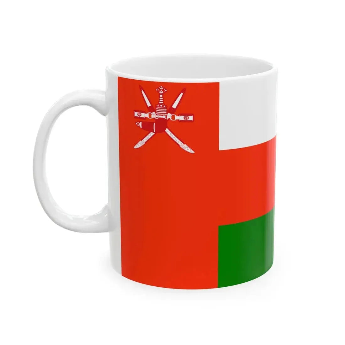 Flag of Oman Orange (Oman) White Coffee Mug - Go Mug Yourself