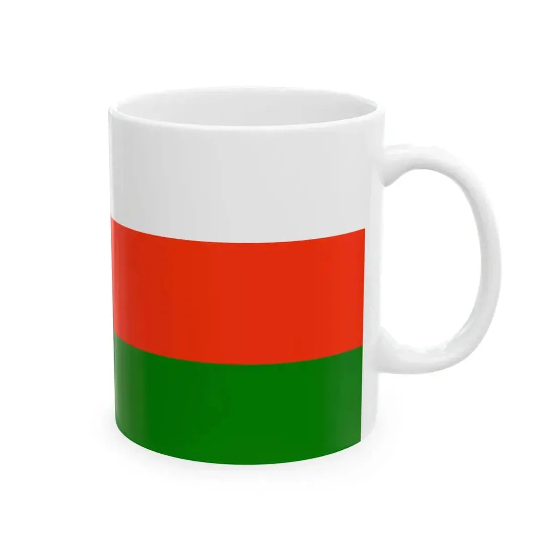 Flag of Oman Orange (Oman) White Coffee Mug - Go Mug Yourself