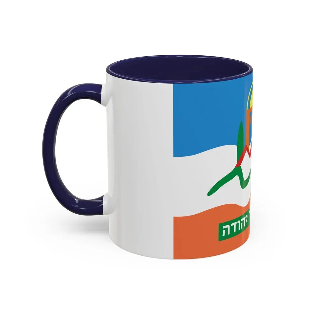 Flag of Or Yehuda Israel - Accent Coffee Mug - Go Mug Yourself
