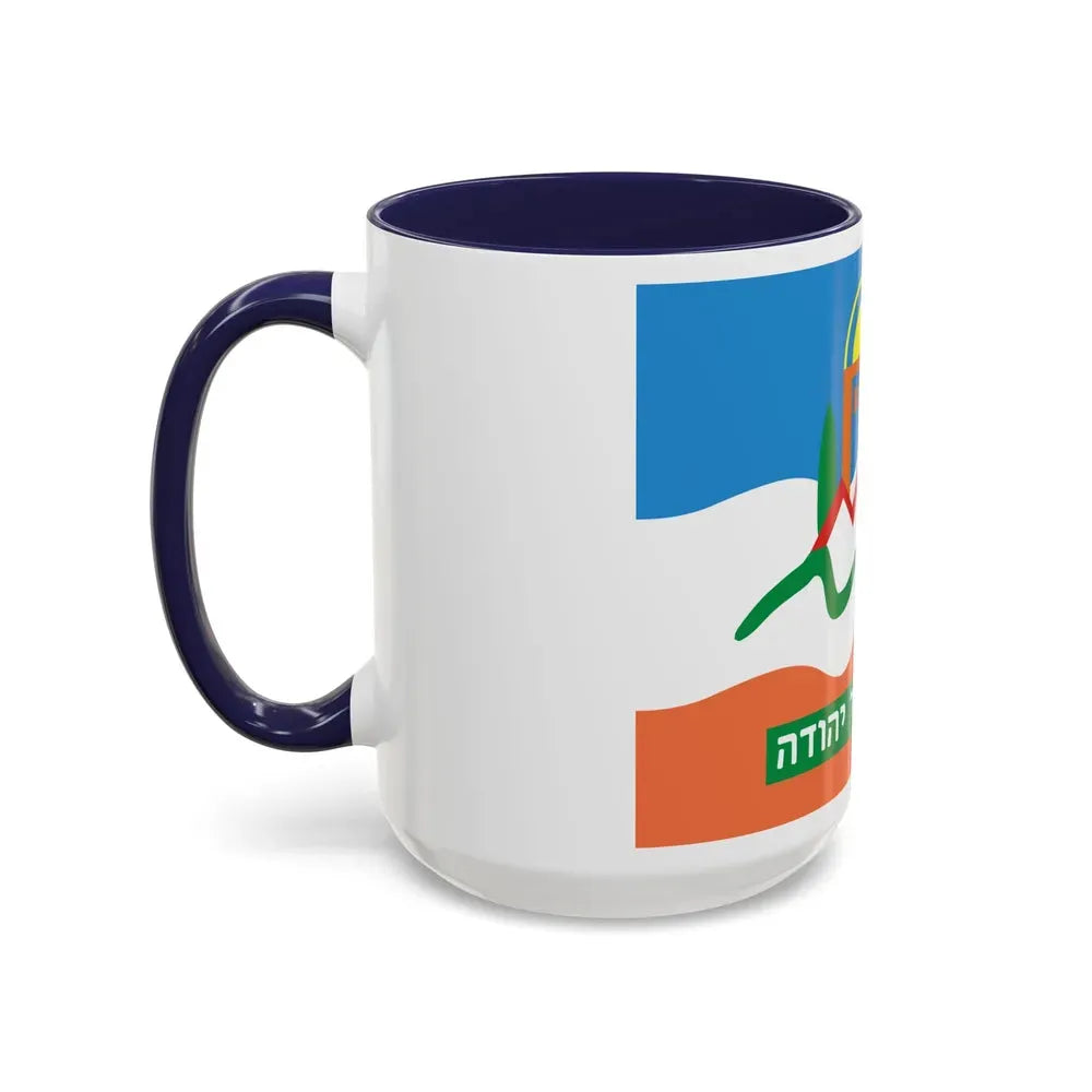 Flag of Or Yehuda Israel - Accent Coffee Mug - Go Mug Yourself