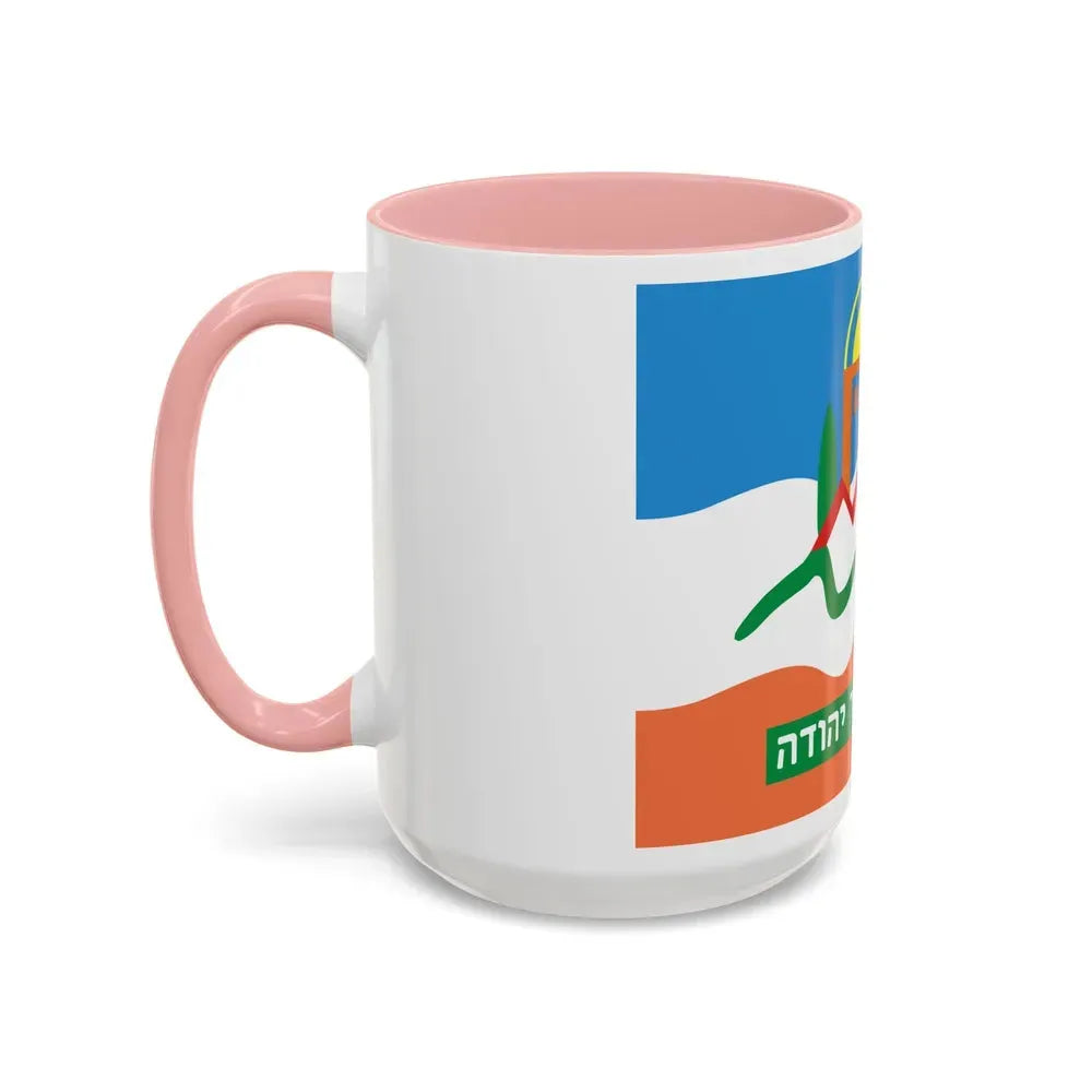 Flag of Or Yehuda Israel - Accent Coffee Mug - Go Mug Yourself