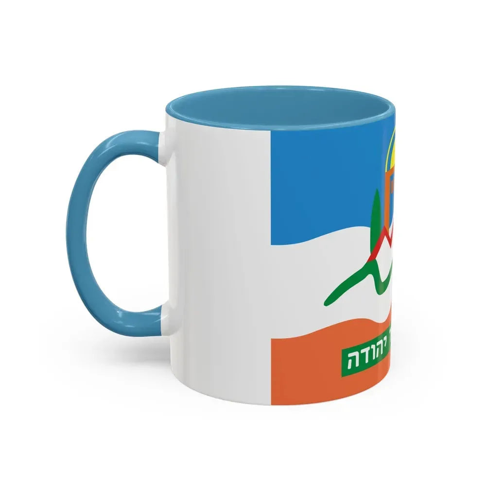 Flag of Or Yehuda Israel - Accent Coffee Mug - Go Mug Yourself