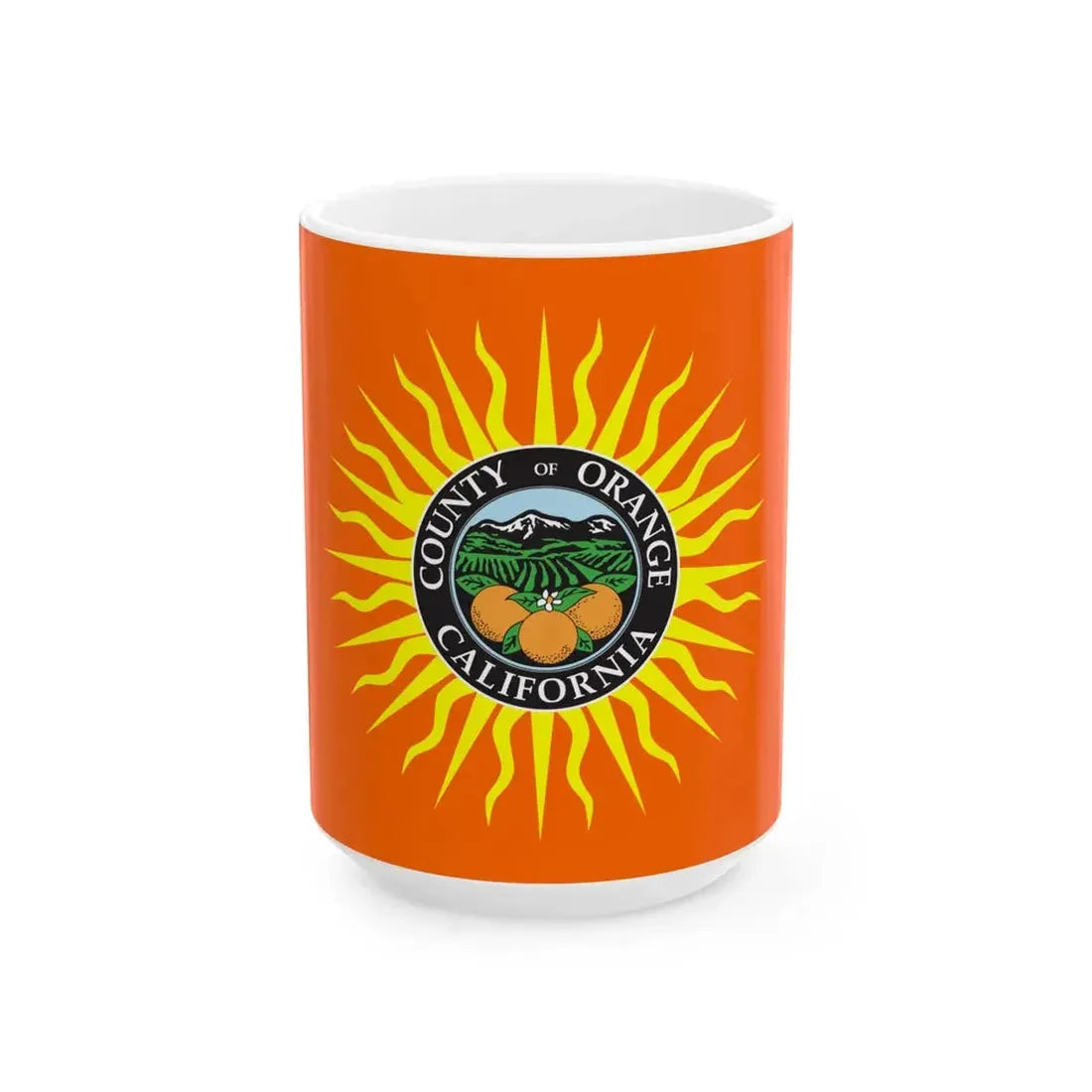 Flag of Orange County California (United States) White Coffee Mug 15oz - Go Mug Yourself