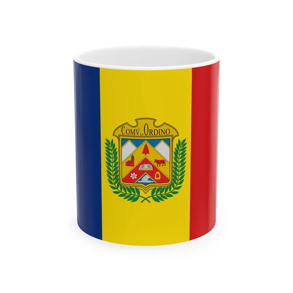 Flag of Ordino (Andorra) White Coffee Mug 11oz - Go Mug Yourself
