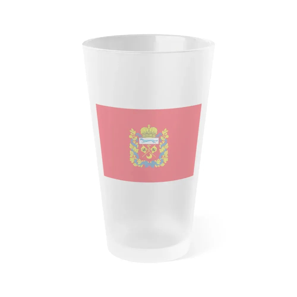 Flag of Orenburg Oblast Russia - Frosted Pint Glass 16oz 16oz Frosted - Go Mug Yourself