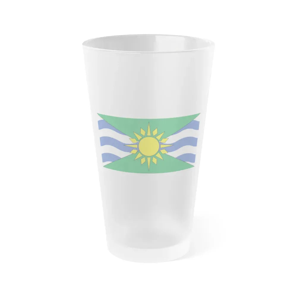 Flag of Orillia Ontario Canada - Frosted Pint Glass 16oz 16oz Frosted - Go Mug Yourself