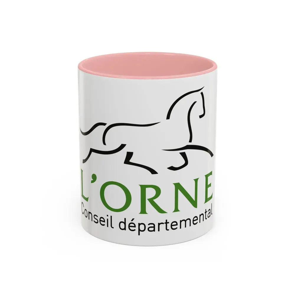 Flag of Orne France - Accent Coffee Mug 11oz Pink - Go Mug Yourself