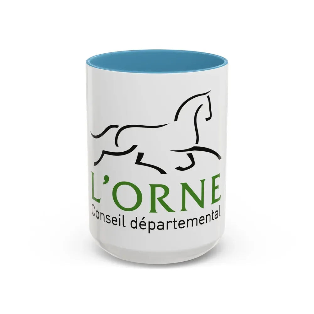 Flag of Orne France - Accent Coffee Mug 15oz Light Blue - Go Mug Yourself