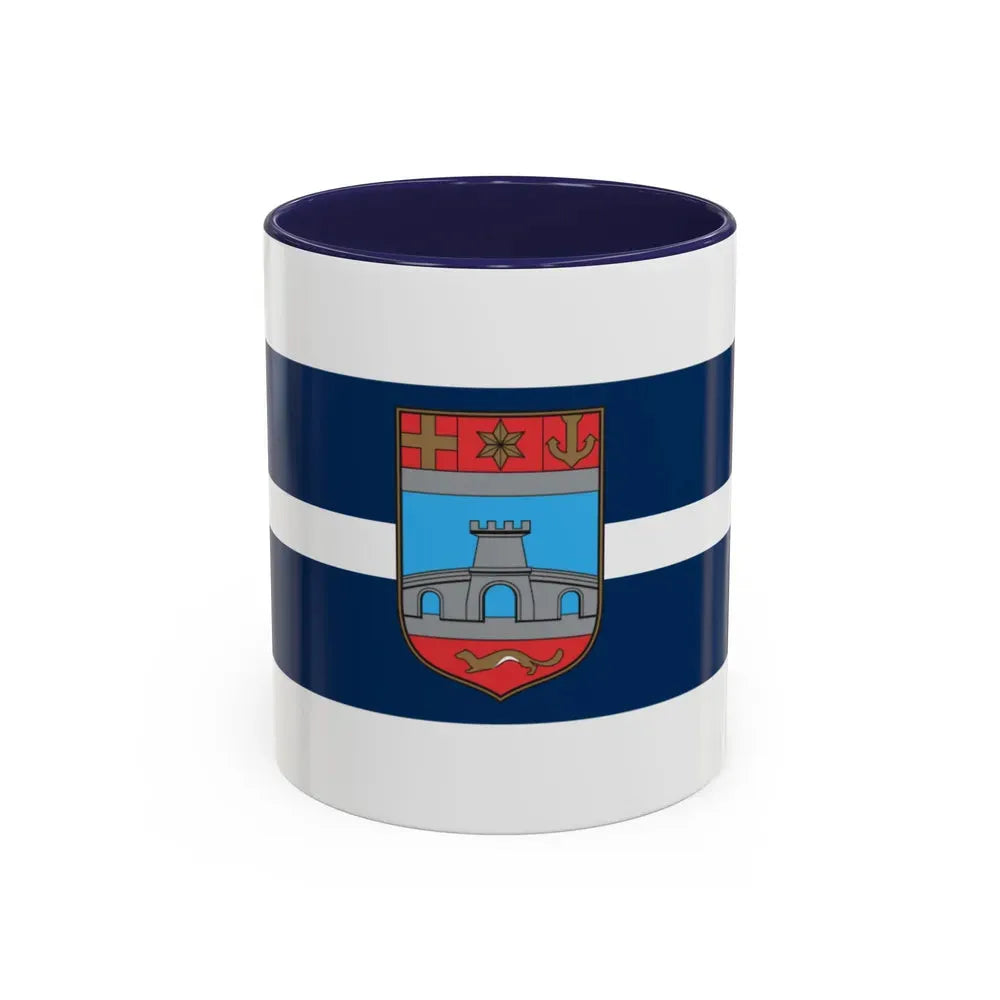 Flag of Osijek Baranja County Croatia - Accent Coffee Mug 11oz Navy - Go Mug Yourself