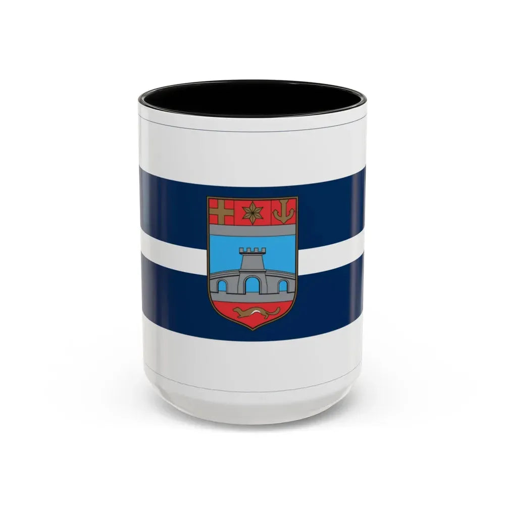 Flag of Osijek Baranja County Croatia - Accent Coffee Mug 15oz Black - Go Mug Yourself