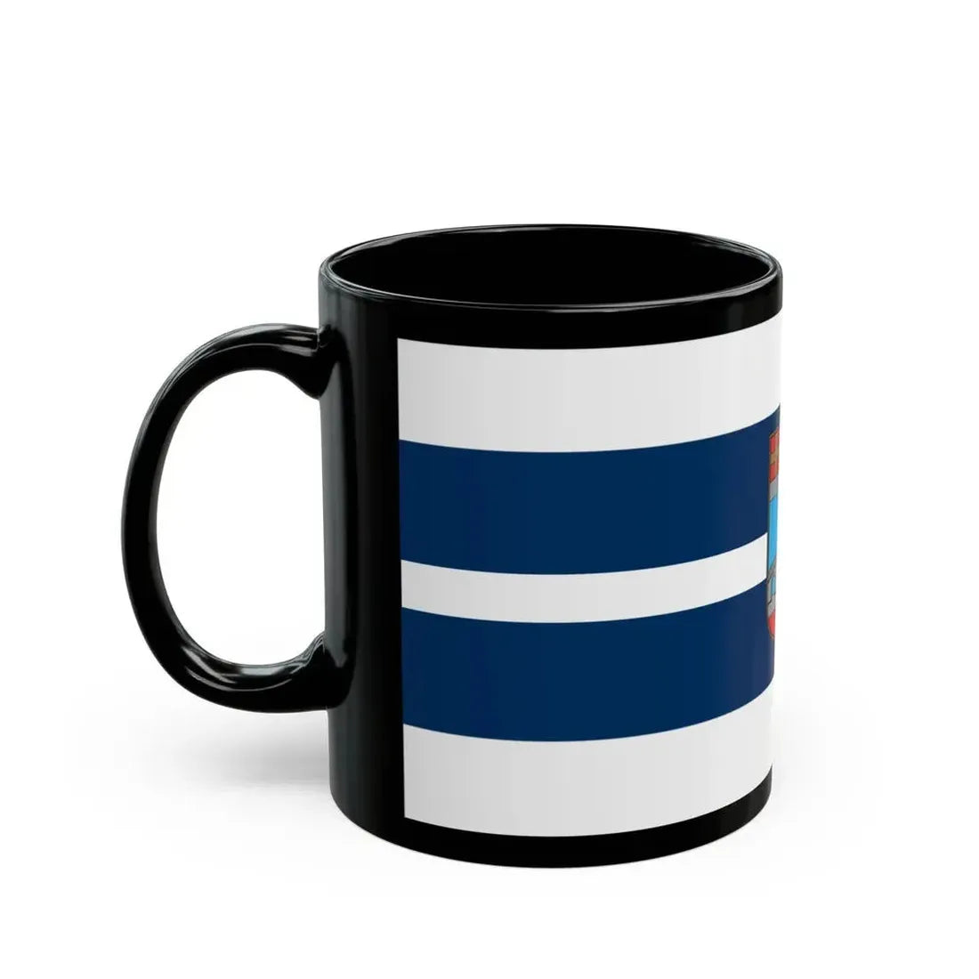 Flag of Osijek Baranja County Croatia - Black Coffee Mug - Go Mug Yourself