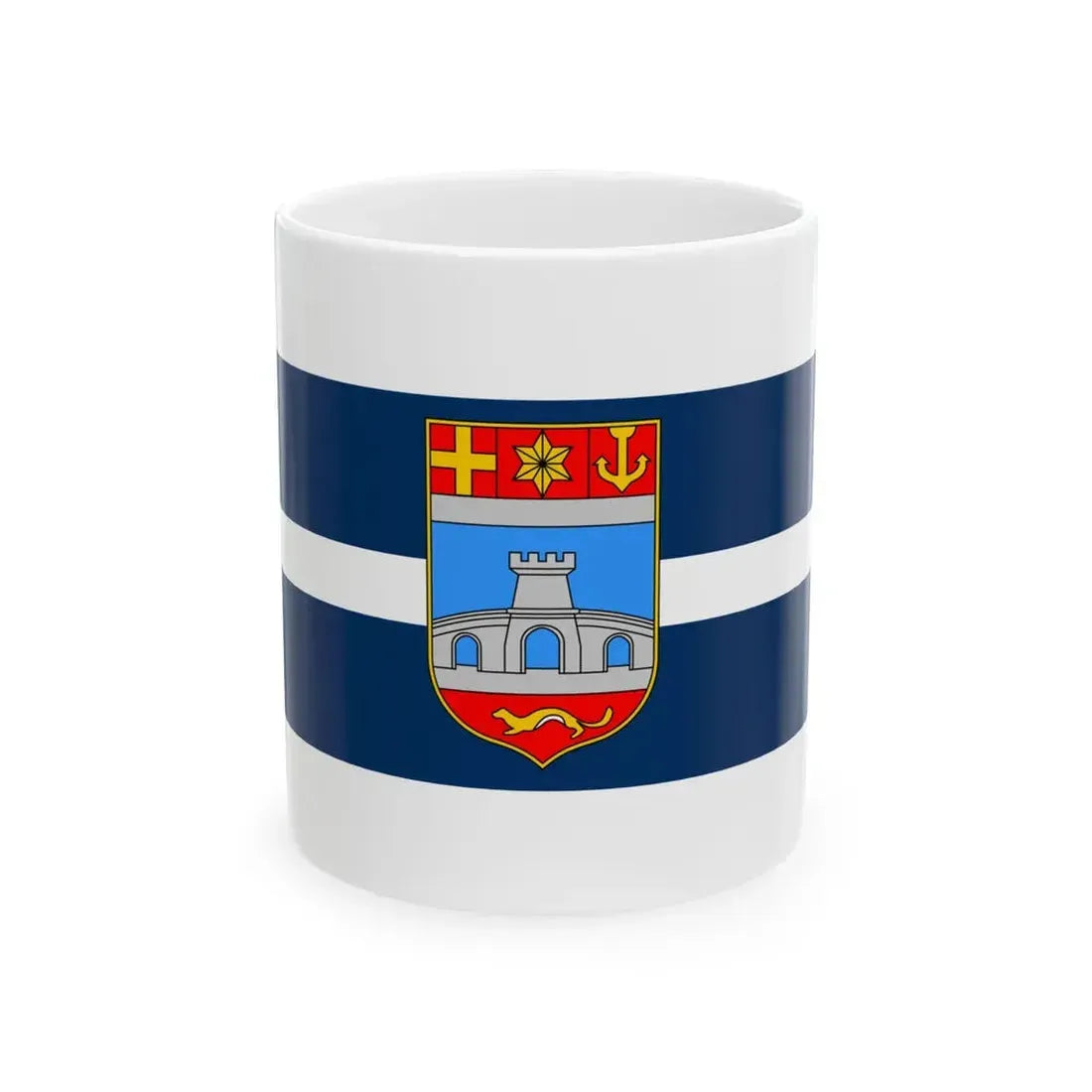 Flag of Osijek-Baranja County (Croatia) White Coffee Mug 11oz - Go Mug Yourself