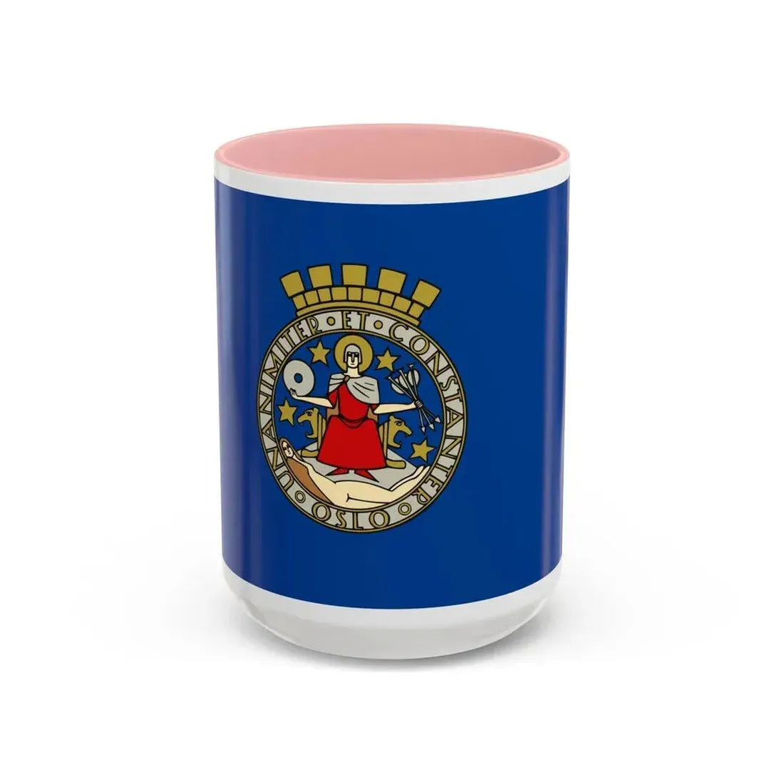 Flag of Oslo Oslo Norway - Accent Coffee Mug 15oz Pink - Go Mug Yourself