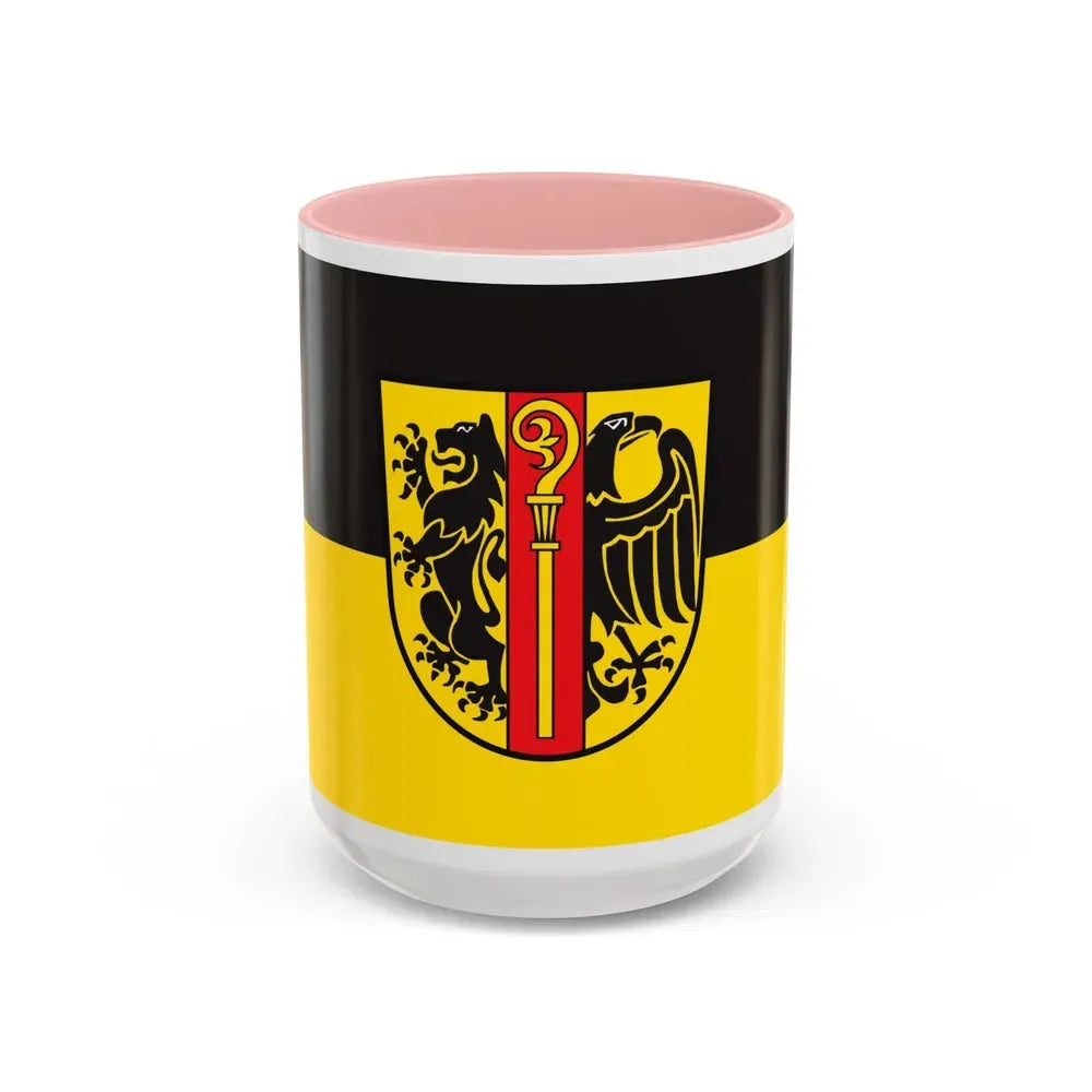 Flag of Ostalbkreis Germany - Accent Coffee Mug 15oz Pink - Go Mug Yourself
