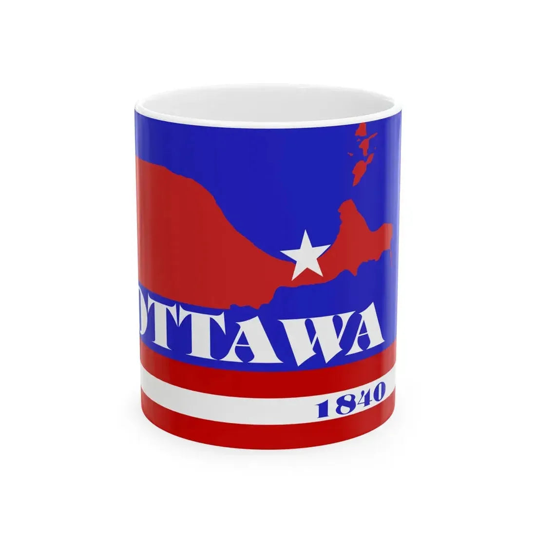 Flag of Ottawa County Ohio (United States) White Coffee Mug 11oz - Go Mug Yourself