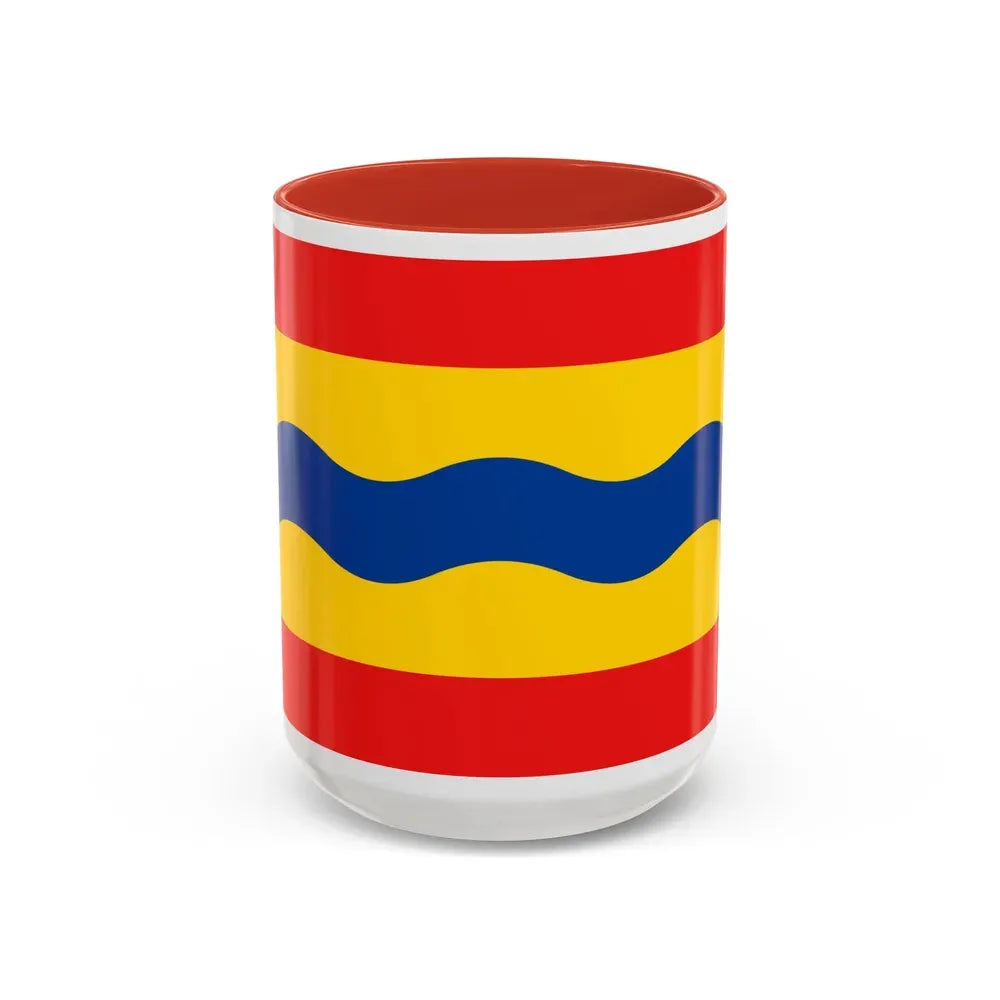 Flag of Overijssel Netherlands - Accent Coffee Mug 15oz Red - Go Mug Yourself