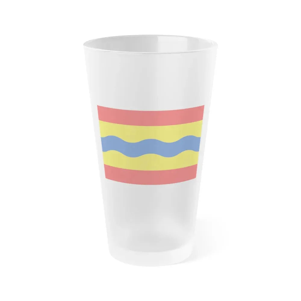 Flag of Overijssel Netherlands - Frosted Pint Glass 16oz 16oz Frosted - Go Mug Yourself