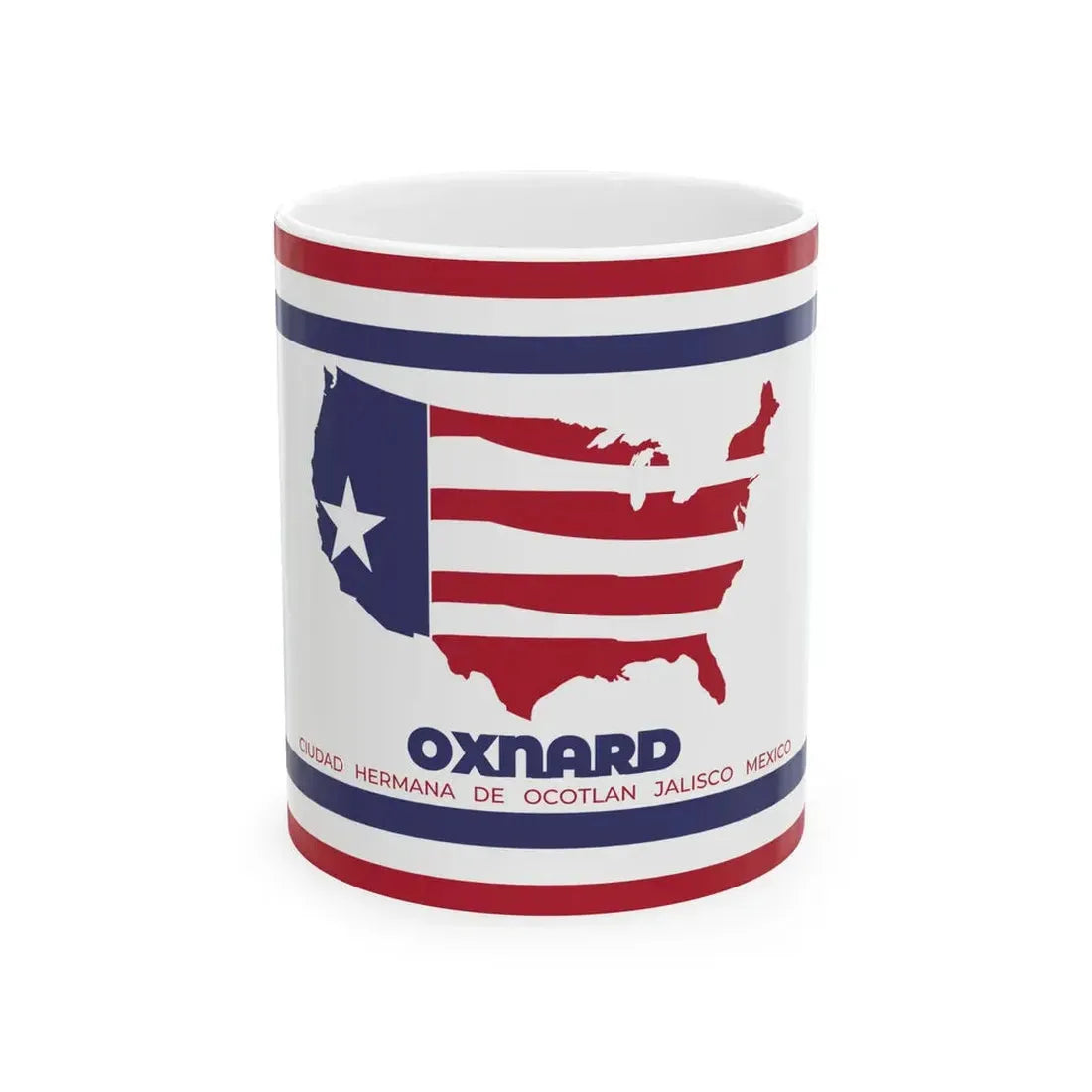 Flag of Oxnard California (United States) White Coffee Mug 11oz - Go Mug Yourself