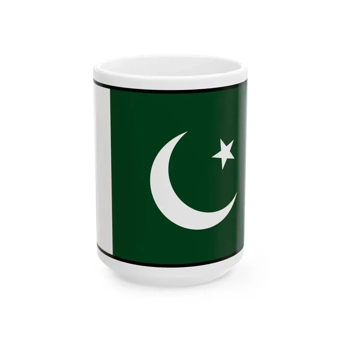 Flag of Pakistan bordered (Pakistan) White Coffee Mug 15oz - Go Mug Yourself