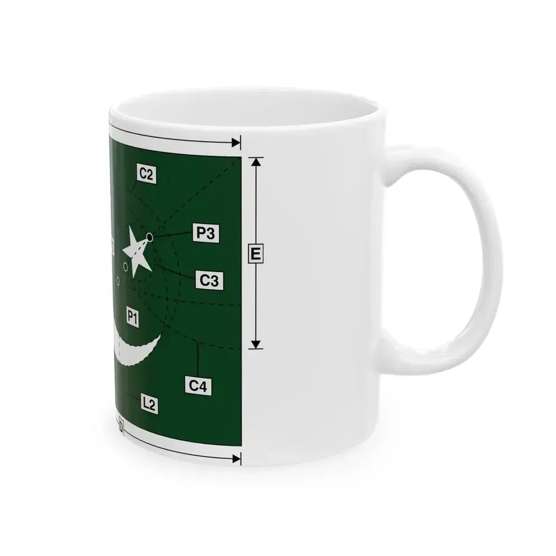 Flag of Pakistan Construction (Pakistan) White Coffee Mug - Go Mug Yourself