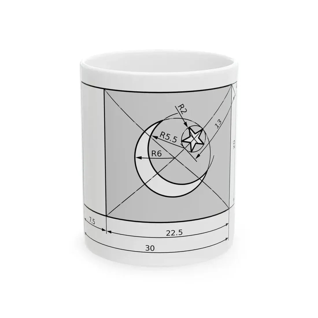 Flag of Pakistan construction sheet (Pakistan) White Coffee Mug 11oz - Go Mug Yourself