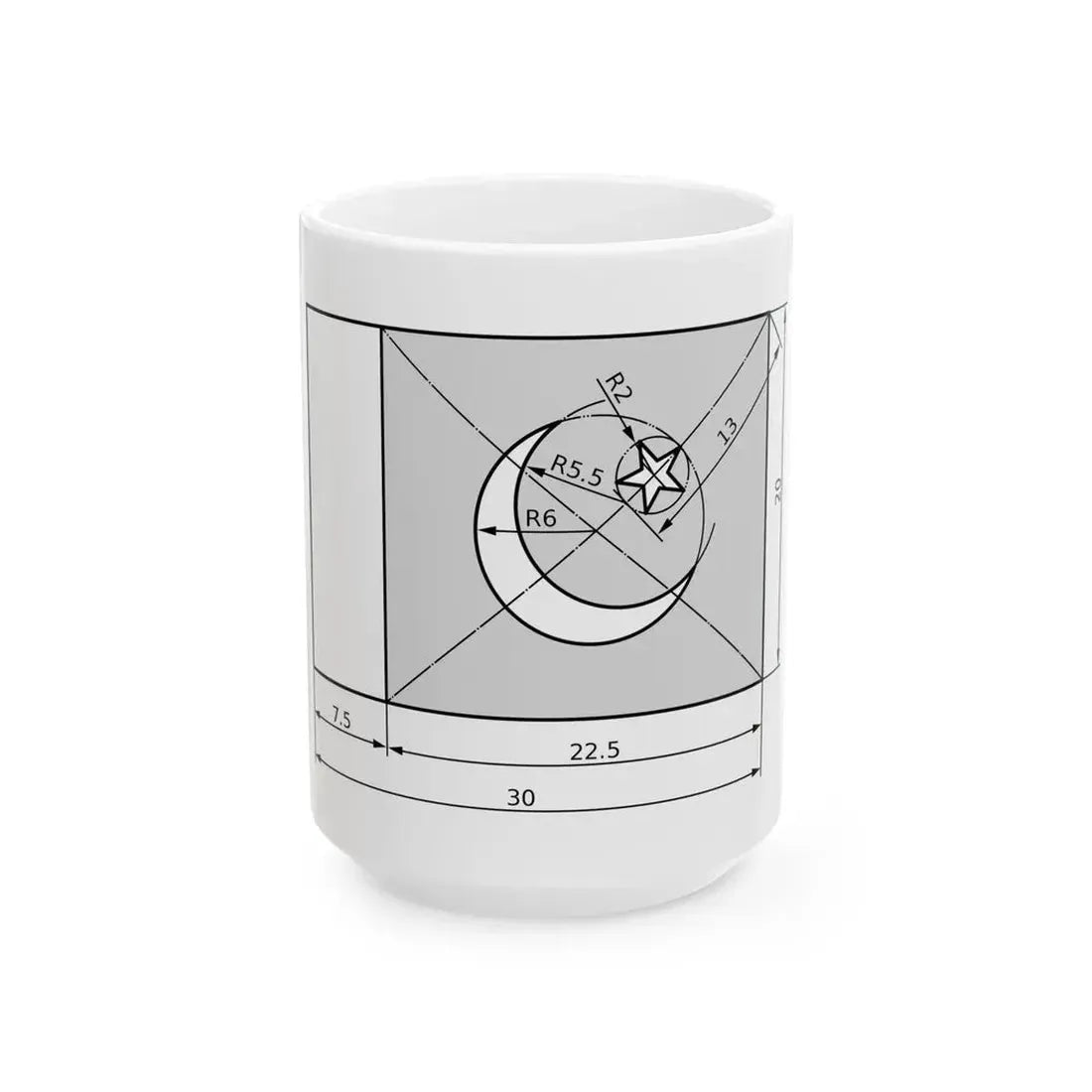 Flag of Pakistan construction sheet (Pakistan) White Coffee Mug 15oz - Go Mug Yourself