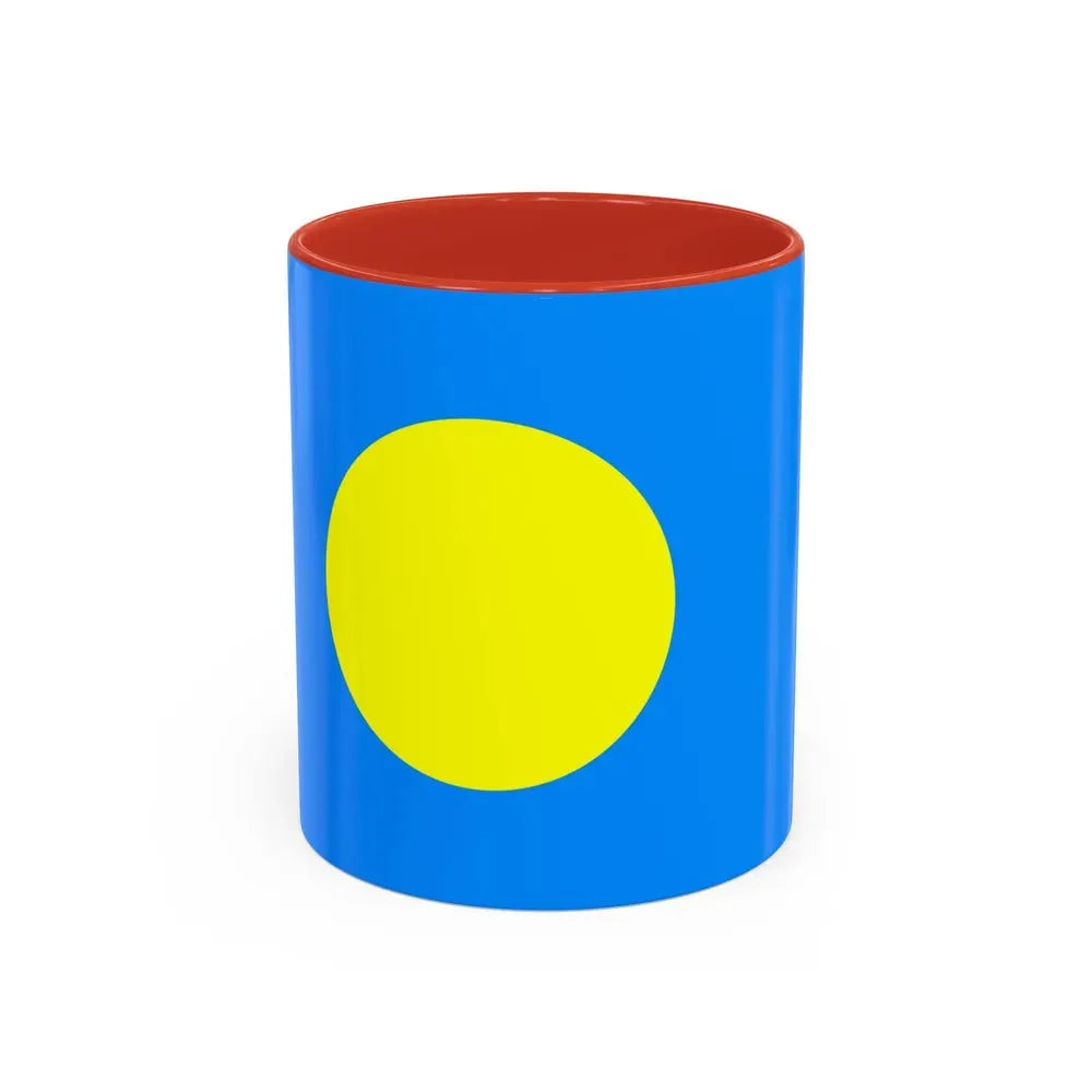 Flag of Palau Palau - Accent Coffee Mug 11oz Red - Go Mug Yourself