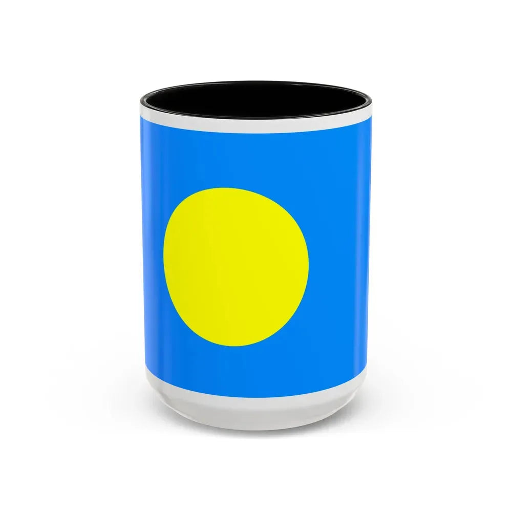 Flag of Palau Palau - Accent Coffee Mug 15oz Black - Go Mug Yourself
