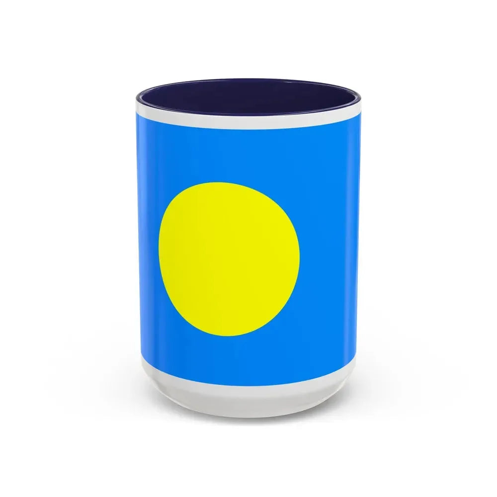 Flag of Palau Palau - Accent Coffee Mug 15oz Navy - Go Mug Yourself