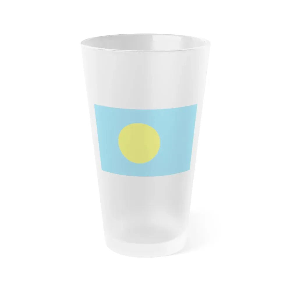 Flag of Palau Palau - Frosted Pint Glass 16oz 16oz Frosted - Go Mug Yourself