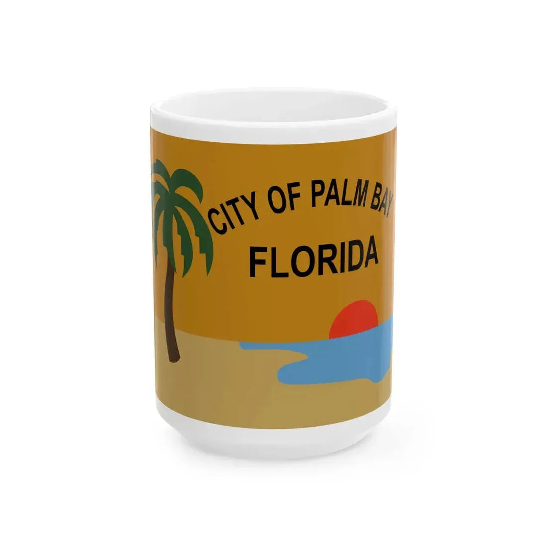 Flag of Palm Bay Florida (United States) White Coffee Mug 15oz - Go Mug Yourself