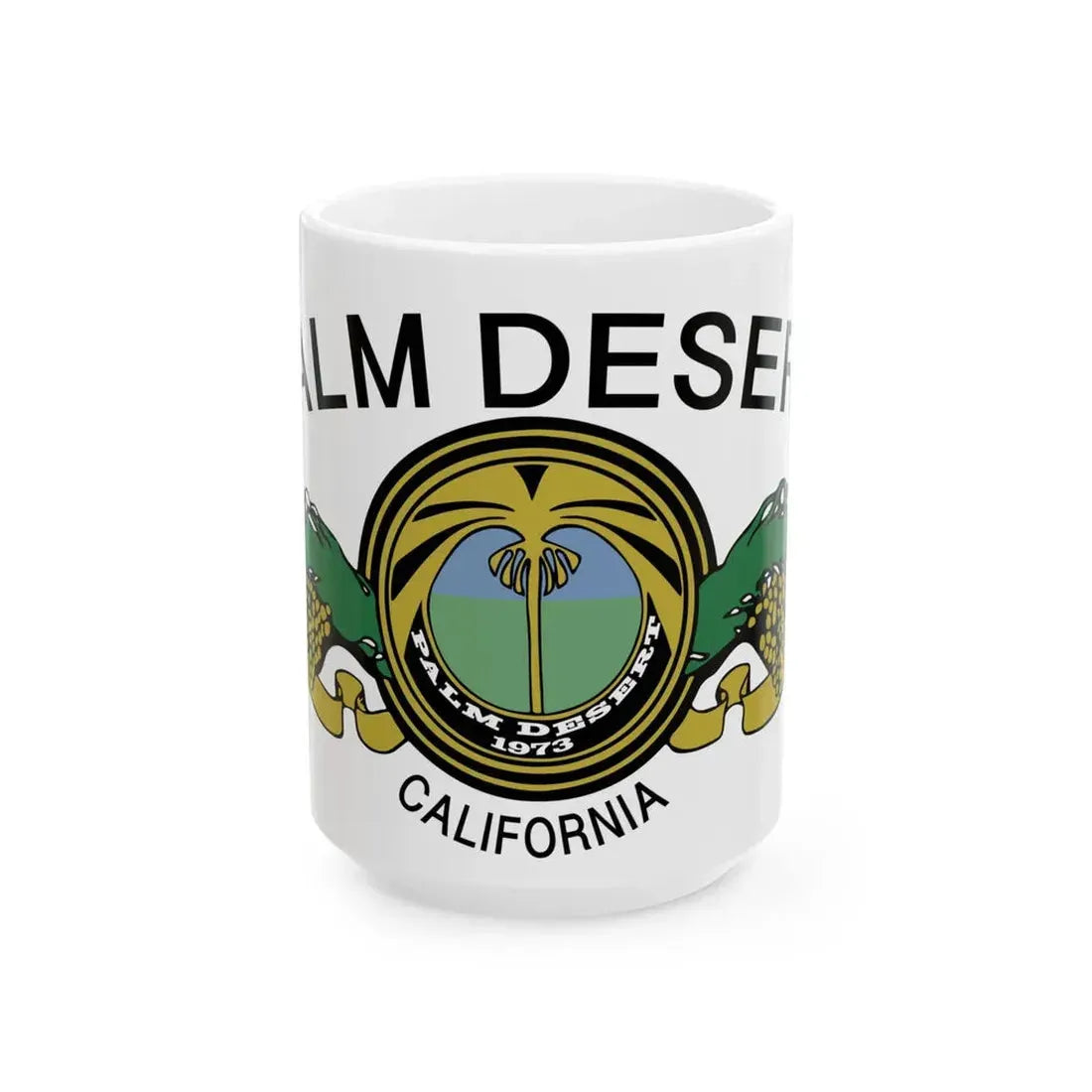 Flag of Palm Desert California (United States) White Coffee Mug 15oz - Go Mug Yourself