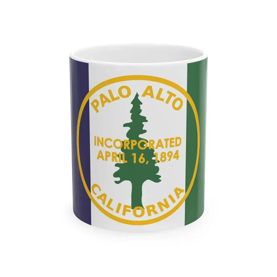 Flag of Palo Alto California (United States) White Coffee Mug 11oz - Go Mug Yourself