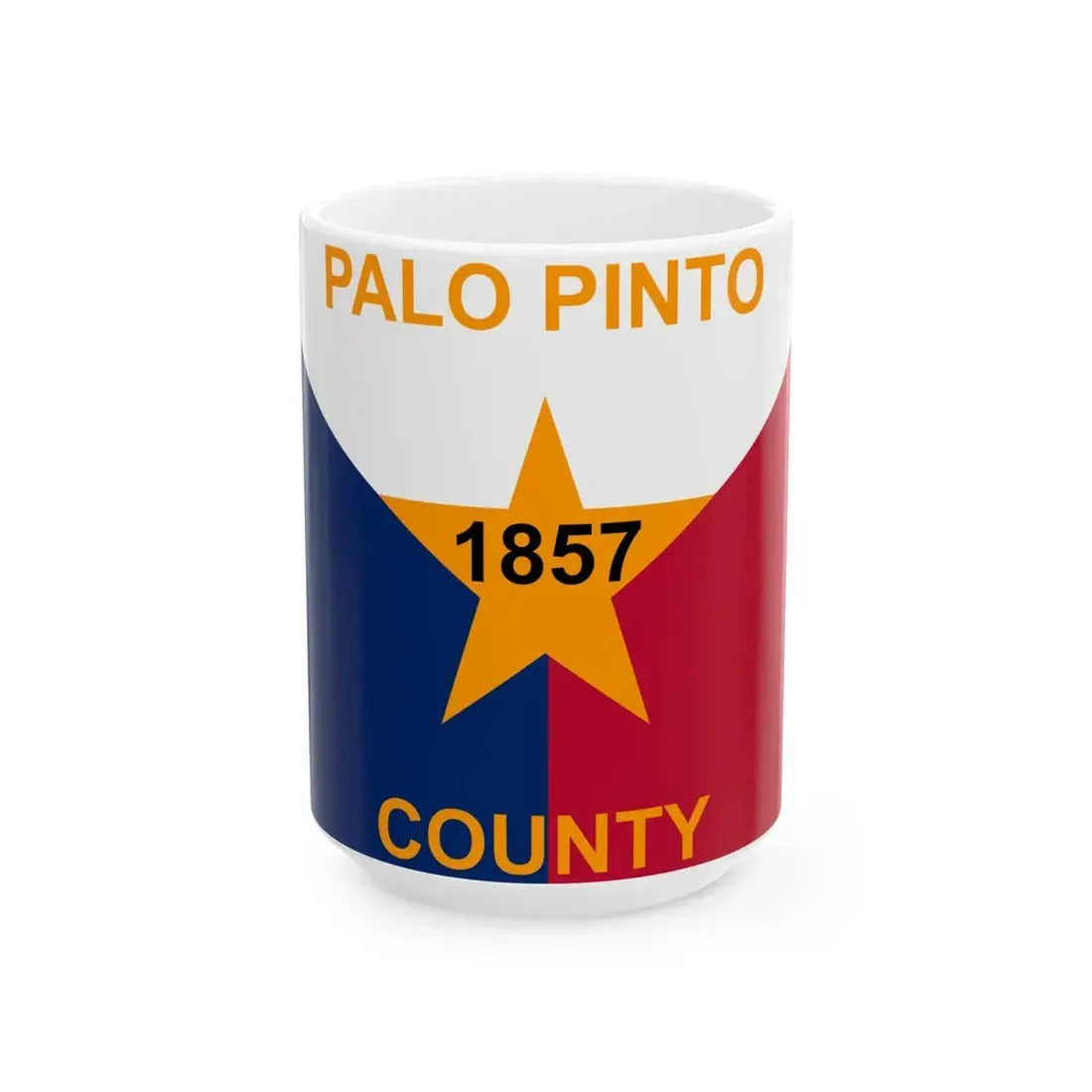 Flag of Palo Pinto County Texas (United States) White Coffee Mug 15oz - Go Mug Yourself