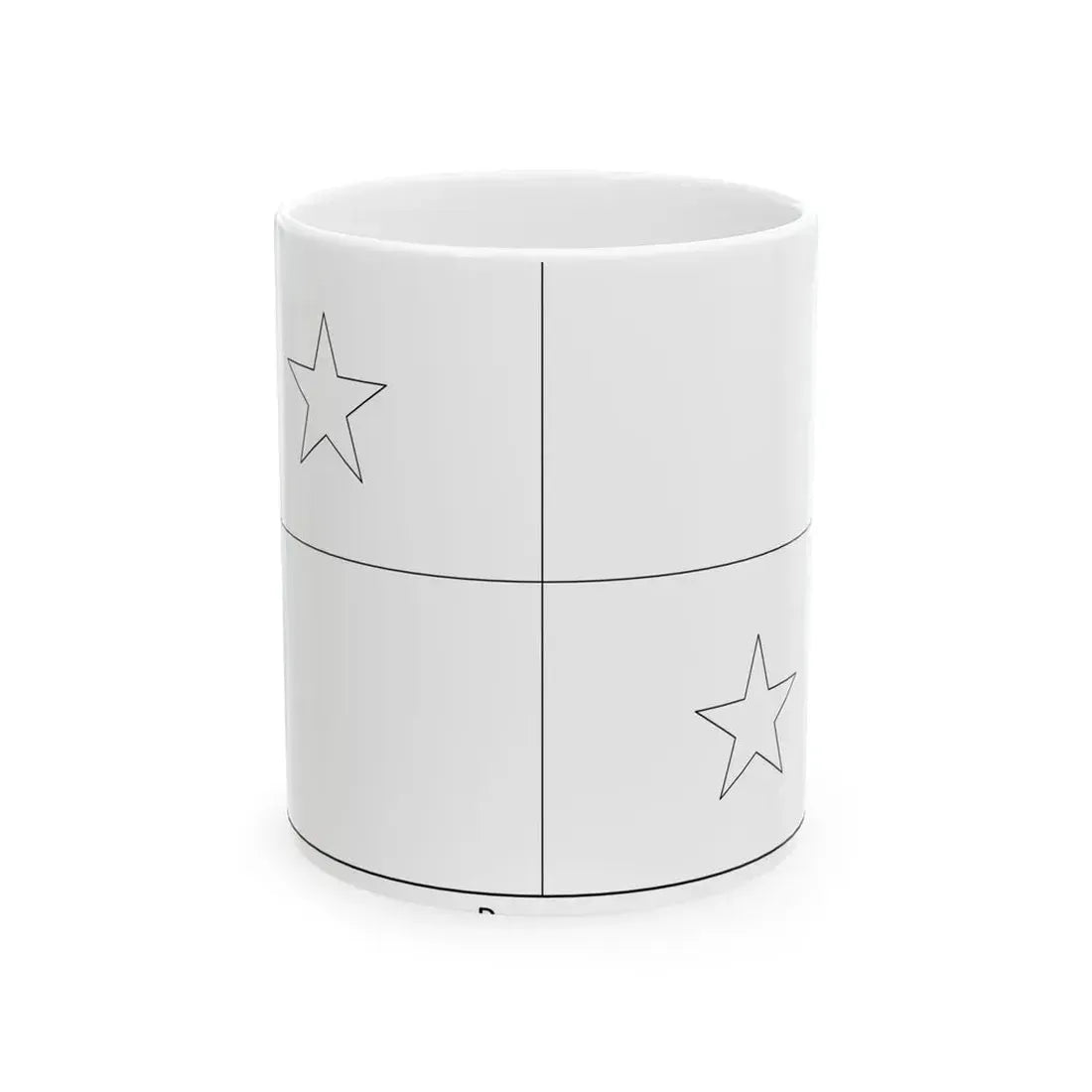 Flag of Panama colouring page (Panama) White Coffee Mug 11oz - Go Mug Yourself