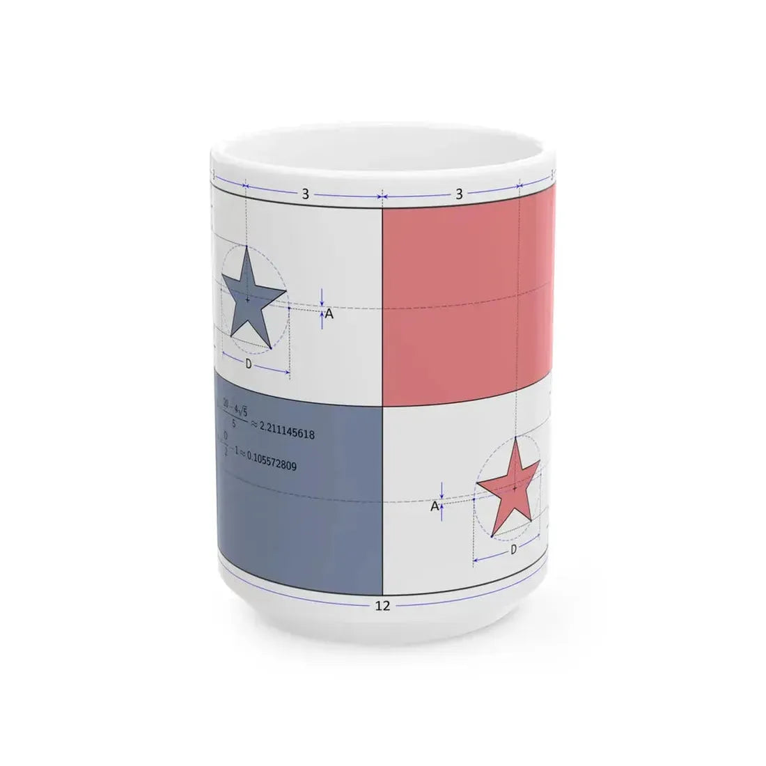 Flag of Panama construction sheet (Panama) White Coffee Mug 15oz - Go Mug Yourself