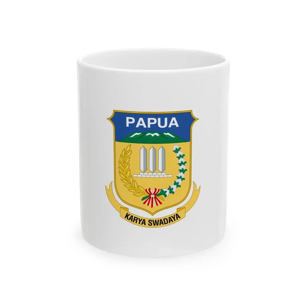 Flag of Papua Indonesia - White Coffee Mug 11oz - Go Mug Yourself