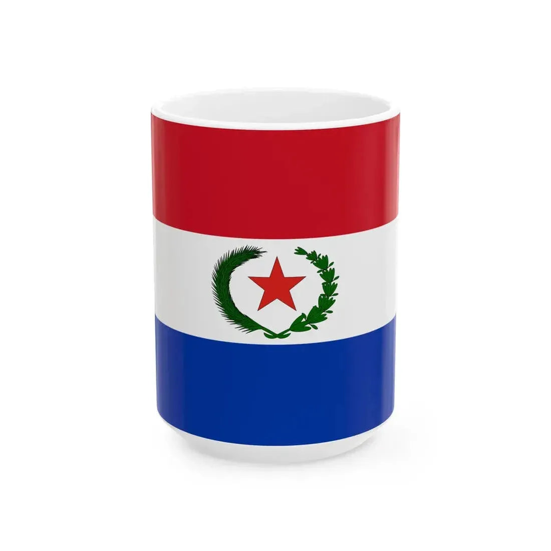 Flag of Paraguay 1924 (Paraguay) White Coffee Mug 15oz - Go Mug Yourself