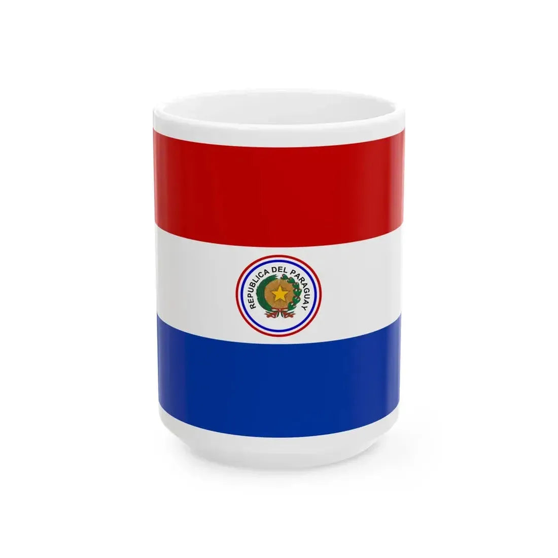 Flag of Paraguay 1954-1988 3-2 (Paraguay) White Coffee Mug 15oz - Go Mug Yourself