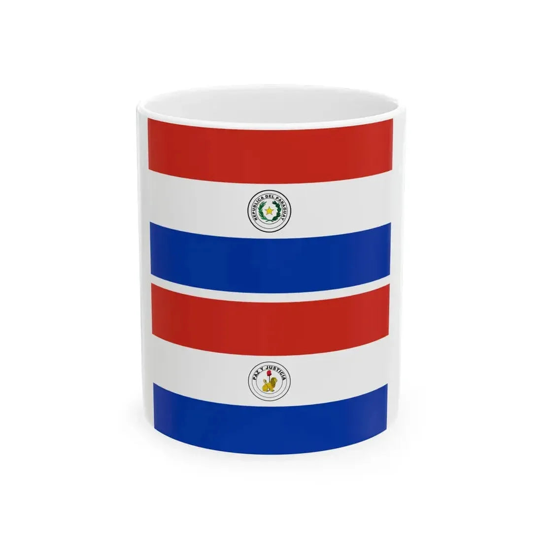Flag of Paraguay obverse reverse (Paraguay) White Coffee Mug 11oz - Go Mug Yourself